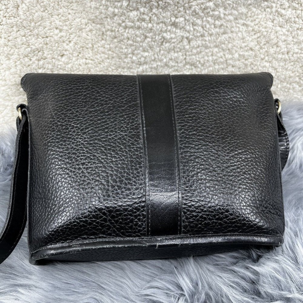 Vintage Tooled Black Leather Floral Crossbody Bag - Picture 5 of 10